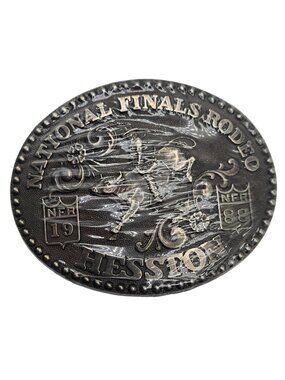 1988 National Finals Rodeo NFR Belt Buckle Bull Rider Hesston NOS Cowboy Vintage